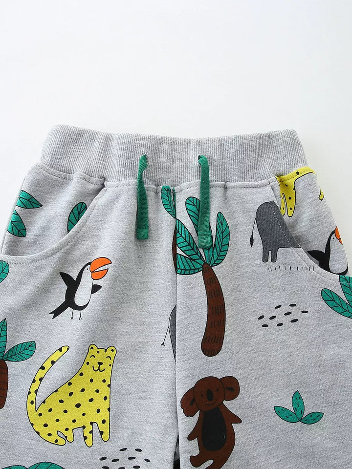 Children's Frog Print Short Sleeve Tee and Shorts Set