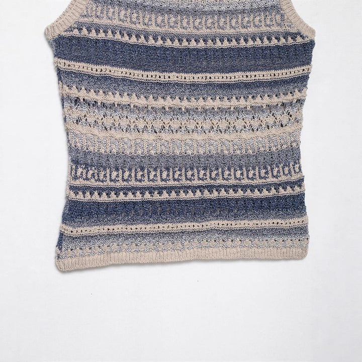 Women's Casual Striped Knitted Sleeveless Top