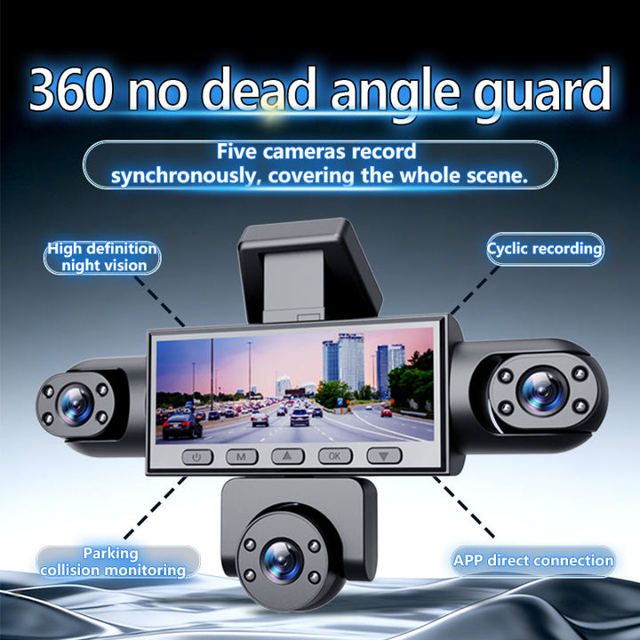 Five Camera Driving Recorder, 1080P High-definition Night Vision, Mobile App For Viewing Videos