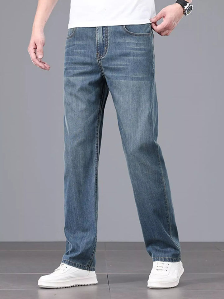 Men's Straight Fit Wash Jeans