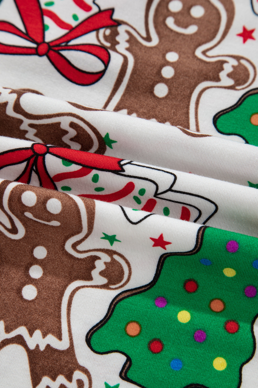 White Christmas Pattern Button V Neck Pullover Drawstring Pants 2pcs Lounge Set