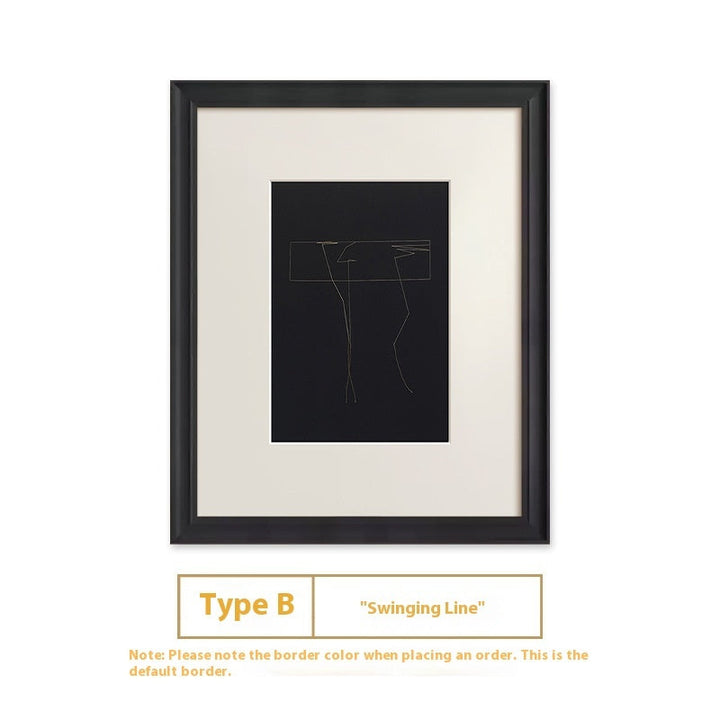 Black And White Lines High-end Abstract Paintingfor Hanging Retro Decorative Painting