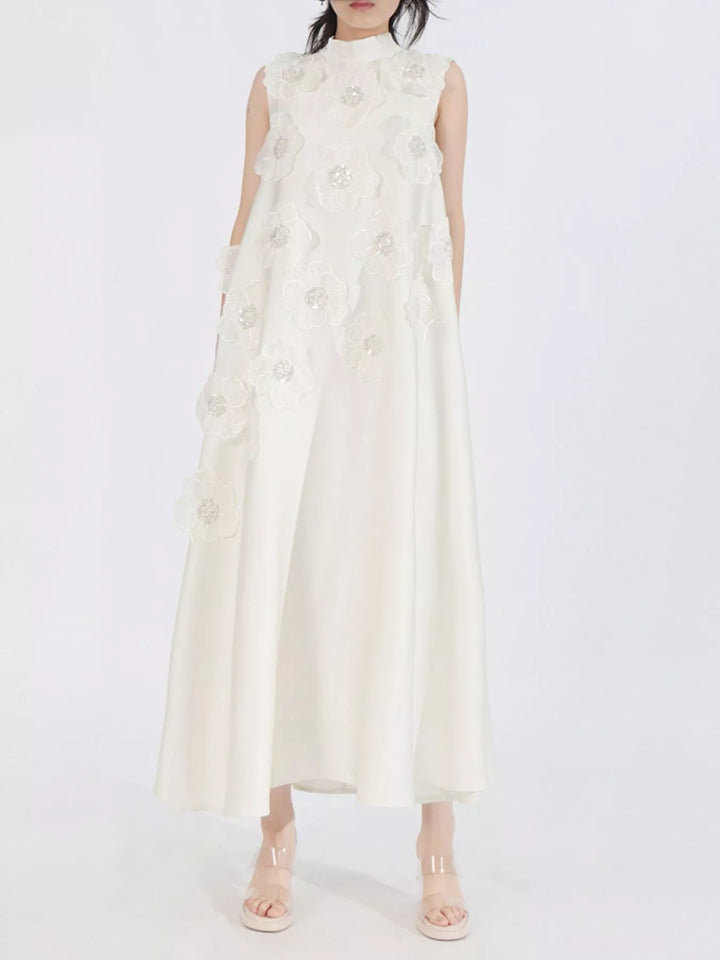 Floral Embellished Sleeveless Maxi Dress