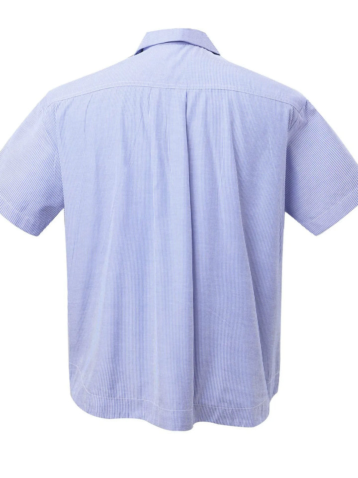 Men's Buttone Down Short Sleeve Striped Shirt
