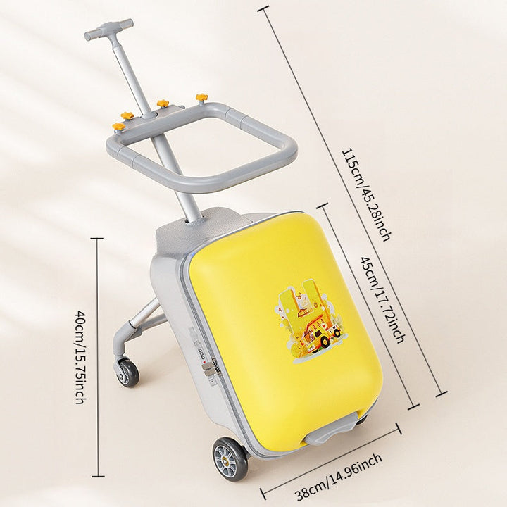 20 Inch Detachable Suitcase, Children's Riding Luggage, TSA Lock, Universal Wheels Multifunctional Lockable Rolling Suitcase, With USB Port, Suitable For Travel