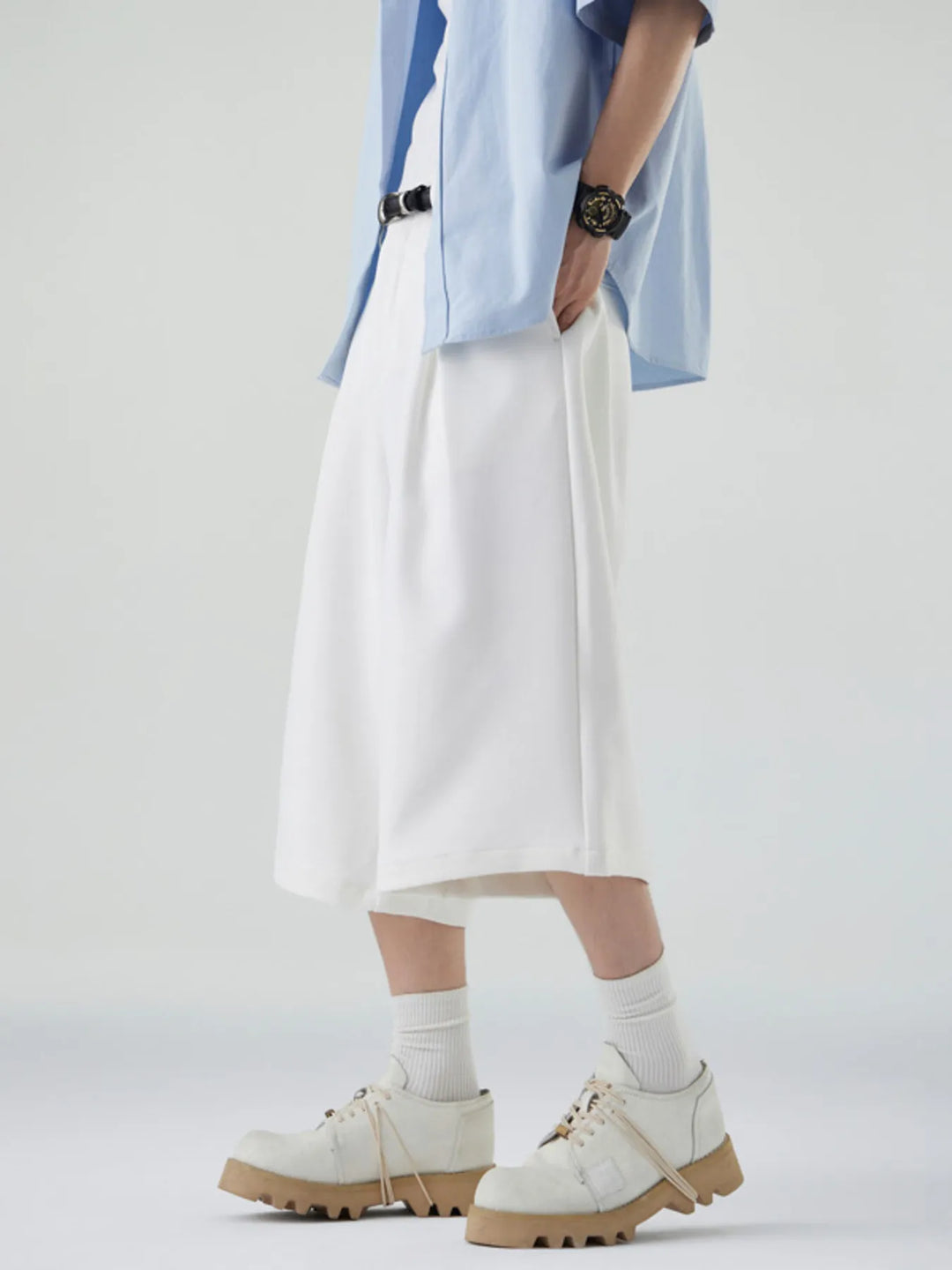 Men's Wide Leg Cropped Pants