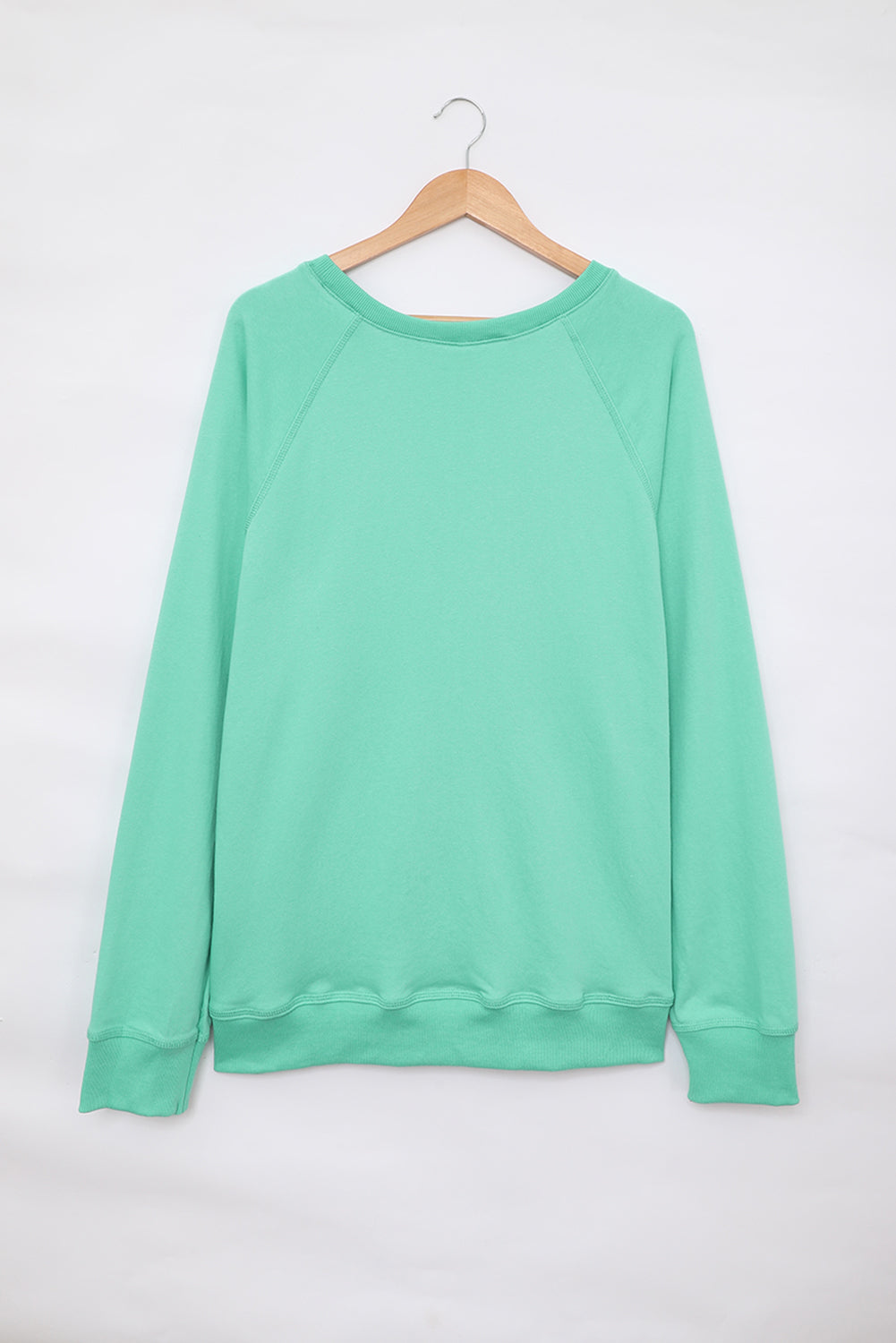 Sweat-shirt vert en coton mélangé French Terry