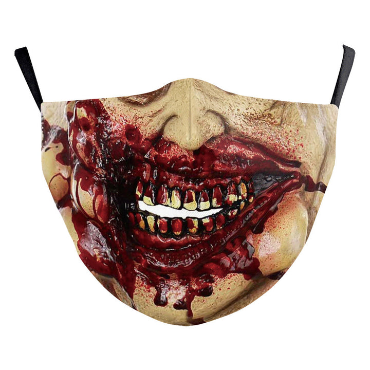 Halloween Digital Printing Funny Face Double-layer Dust Mask