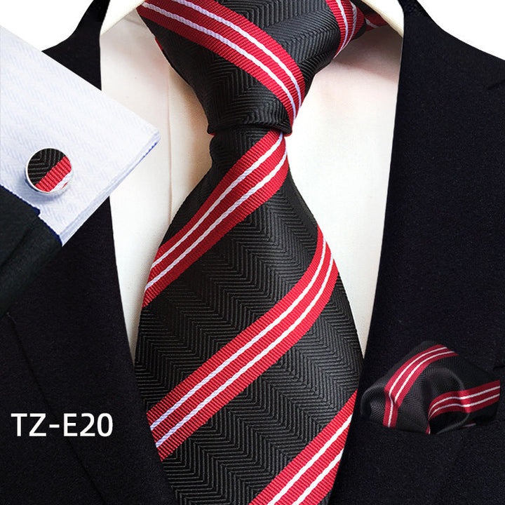 Paisley Tie Square Scarf Pocket Square Cufflinks Three-piece Set