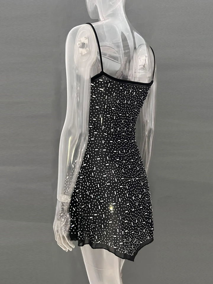 Rhinestone Decor Mini Cami Dress