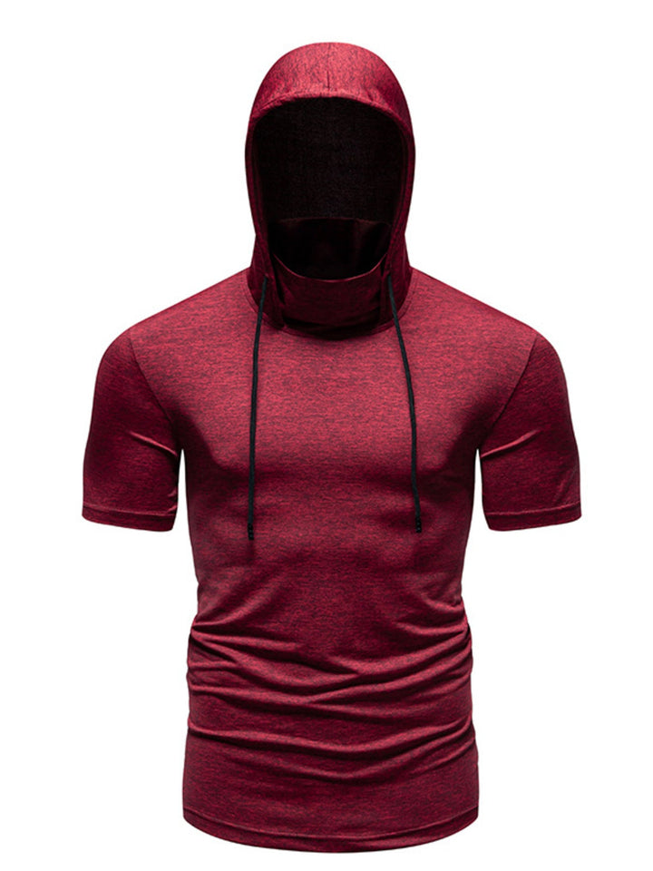 Men's Heathered Short Sleeve Hooded T-Shirt