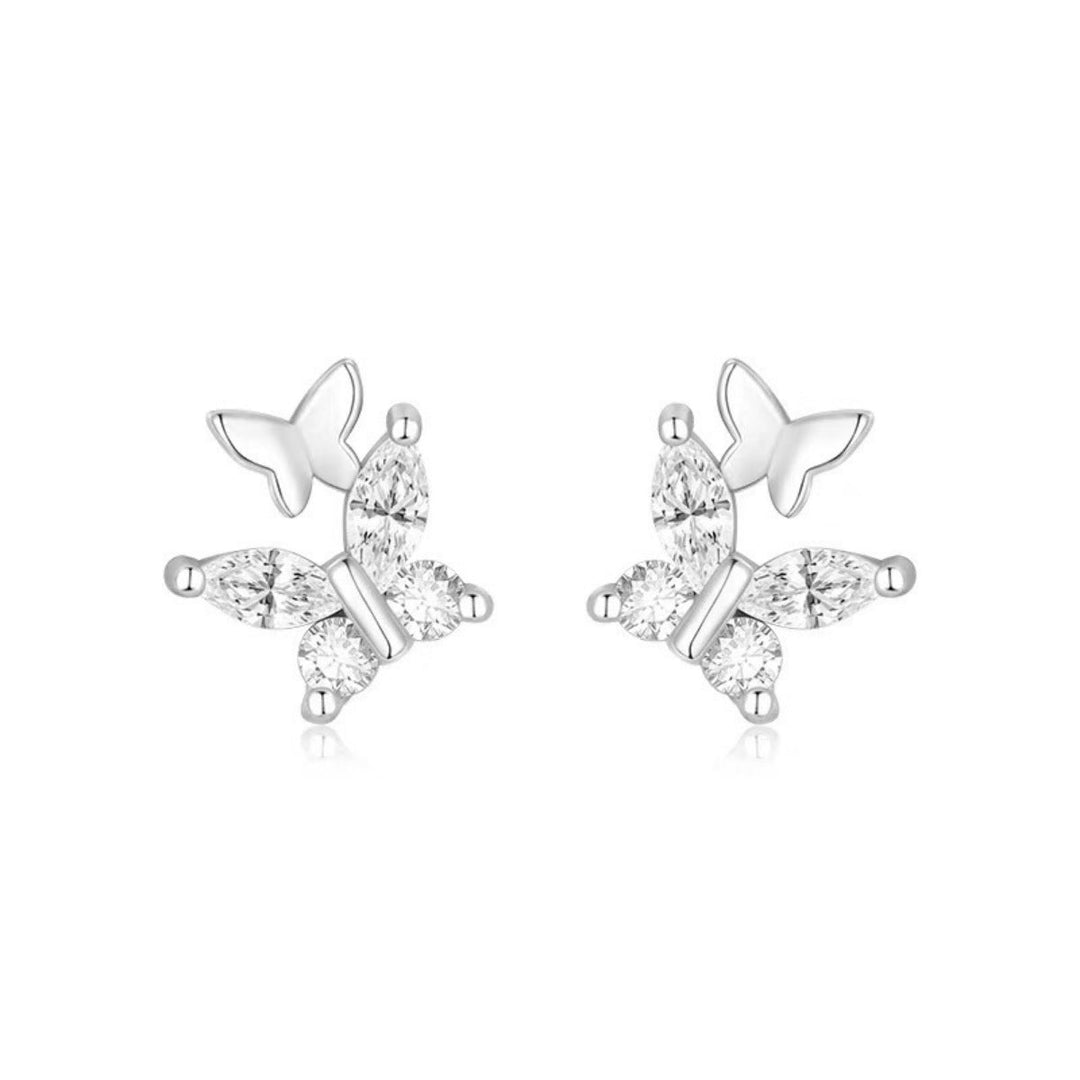 925 Sterling Silver Butterfly Stud Earrings