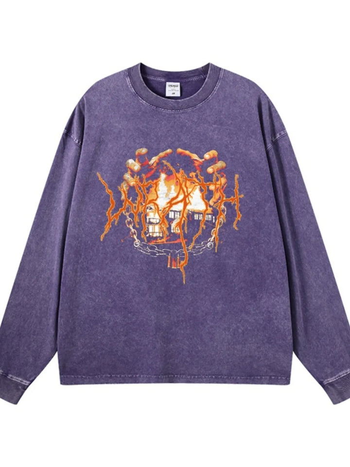 Men's Graphic Oversized Long Sleeve T-Shirt