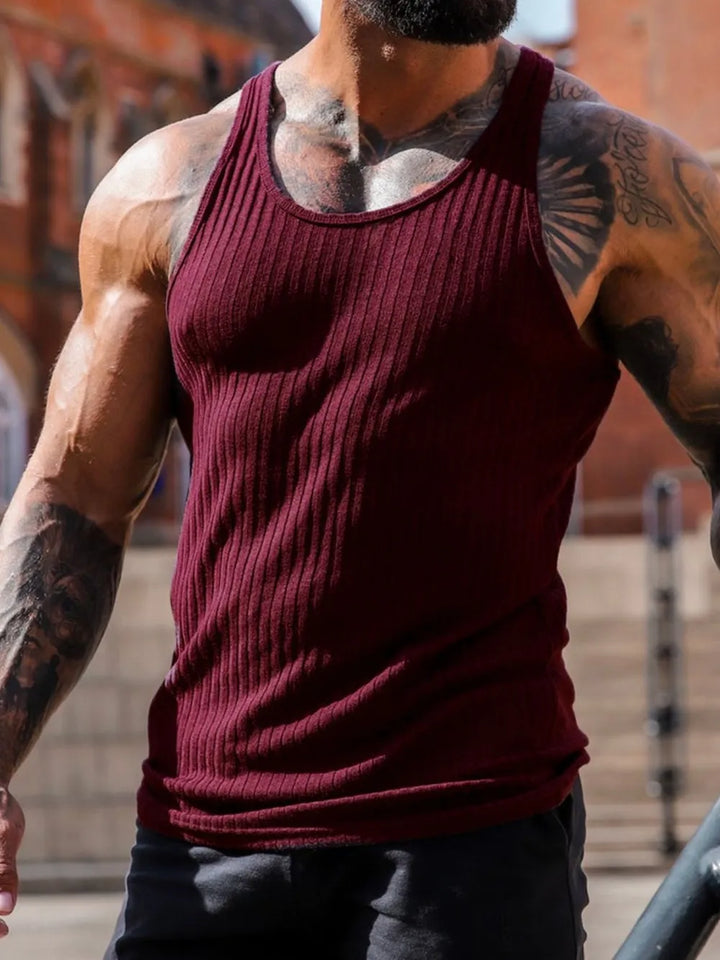 Men's Plus Size Round Neck Wide Strap Tank