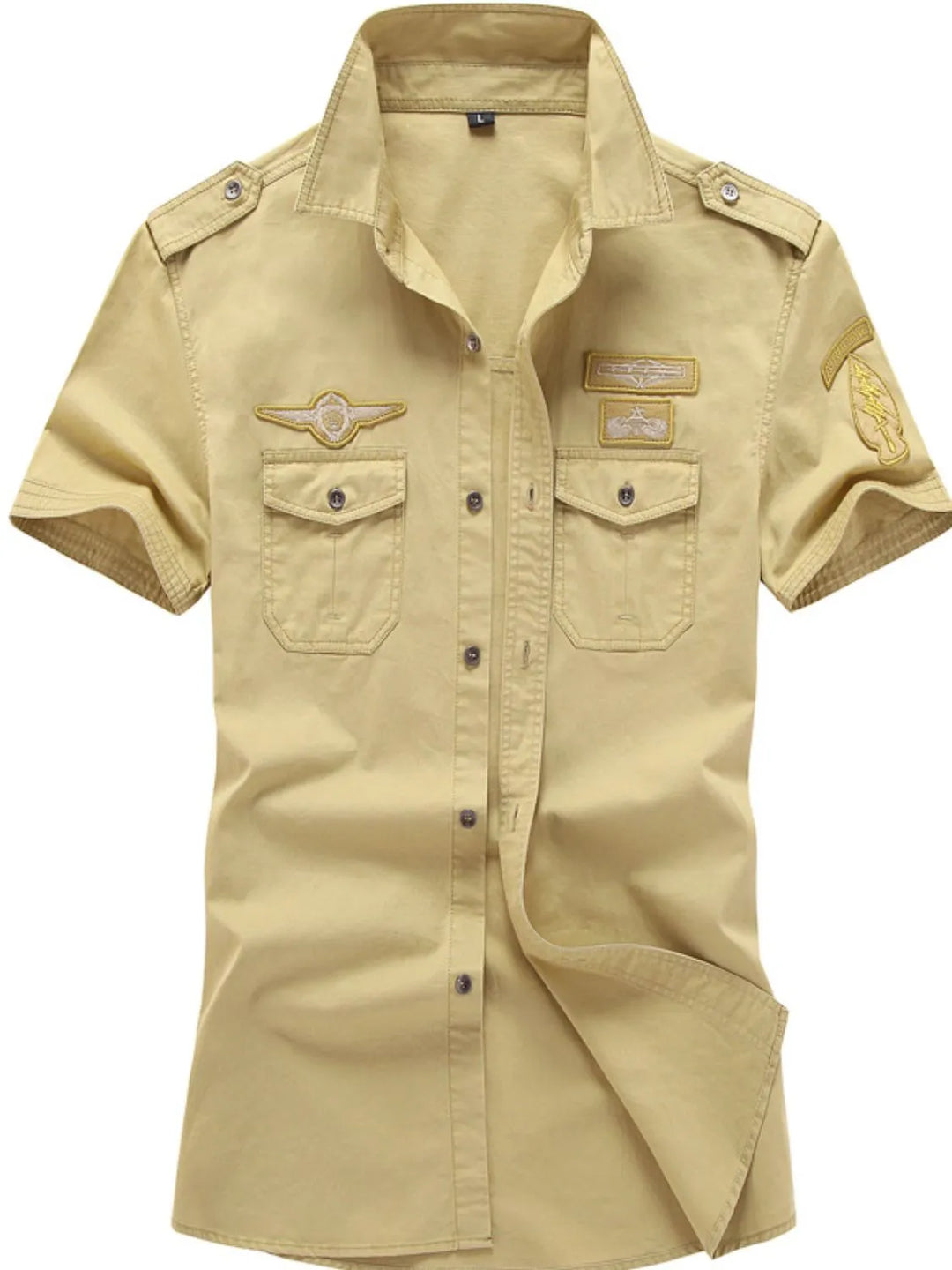 Men's Plus Size Embroidered Collared Neck Short Sleeve Shirt