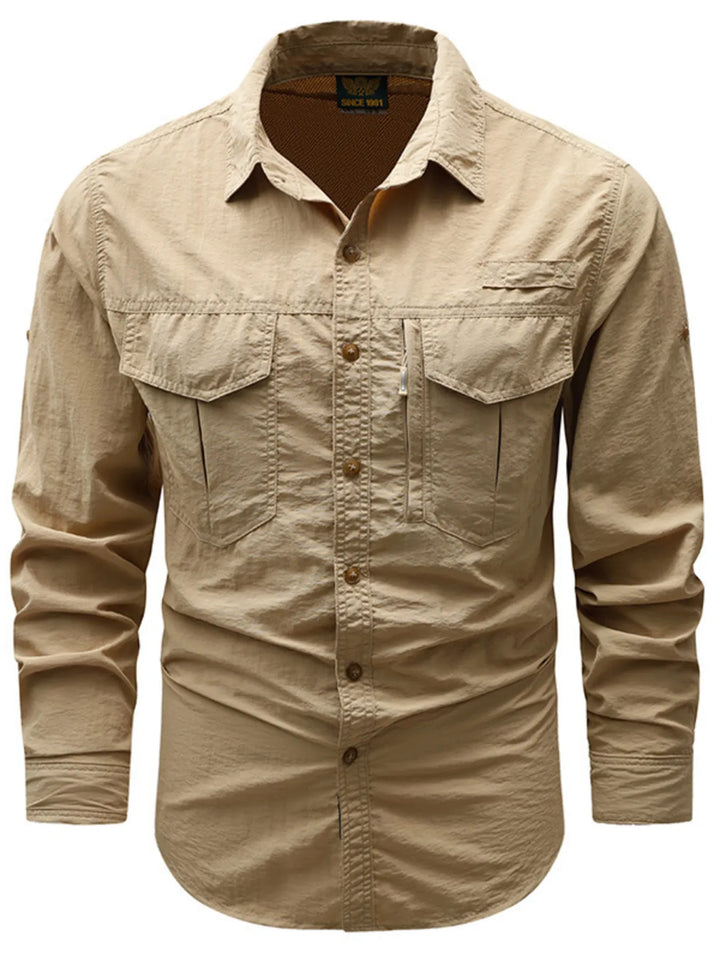 Men's Plus Size Button Up Long Sleeve Shirt