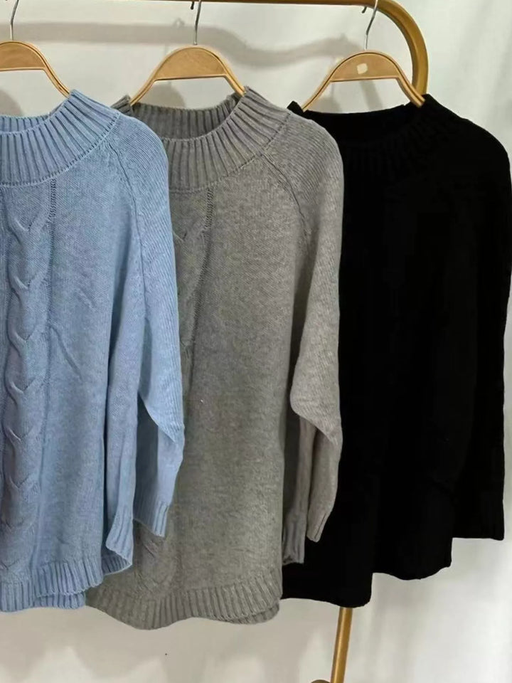 Cable-Knit Long Sleeve Sweater