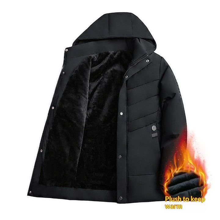 Factory-direct Cross-border Exclusive Design Detachable-hood Business Mens Padded Cotton Jacketwarm Mid- To Older-age Cotton Coat
