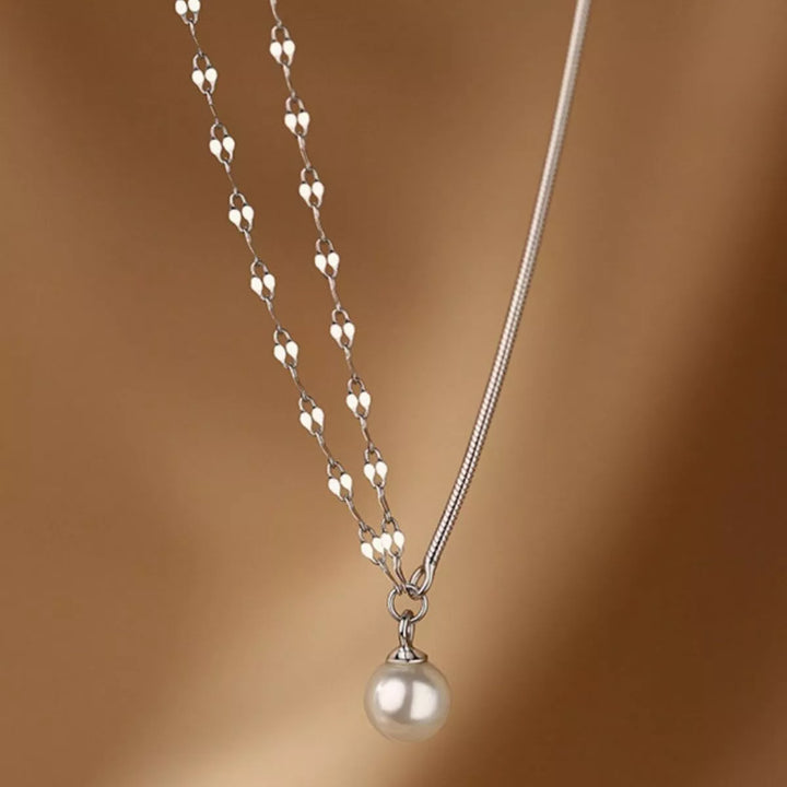 Pearl Pendant Layered Necklace