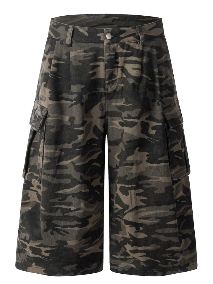Men's Full Size Camouflage Cargo Denim Shorts Plus Size