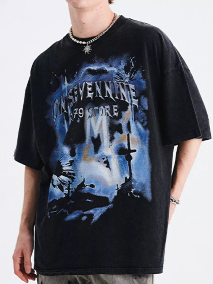 Men's Graphic Round Neck Half Sleeve T-Shirt