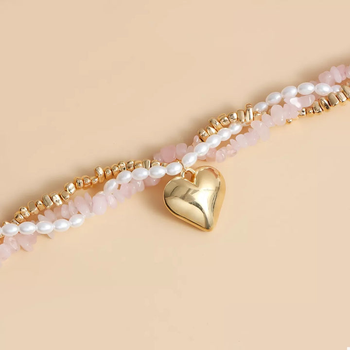 Three-Layered Heart Pendant Necklace