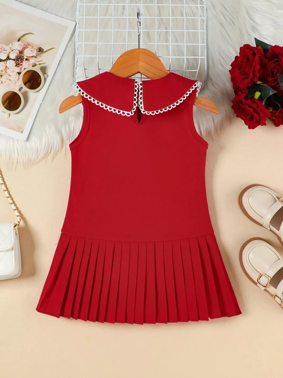 Children's Bow-Accented Pleated Dress