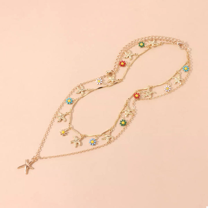 Starfish Charm Double Layered Necklace