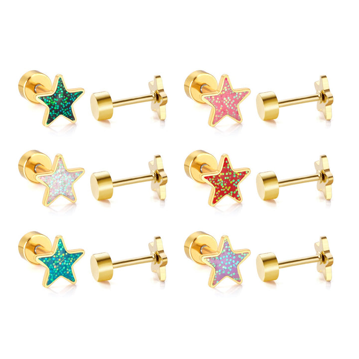 Cute And Sweet Crown-flower Earrings Stainless Steel Stud Earrings