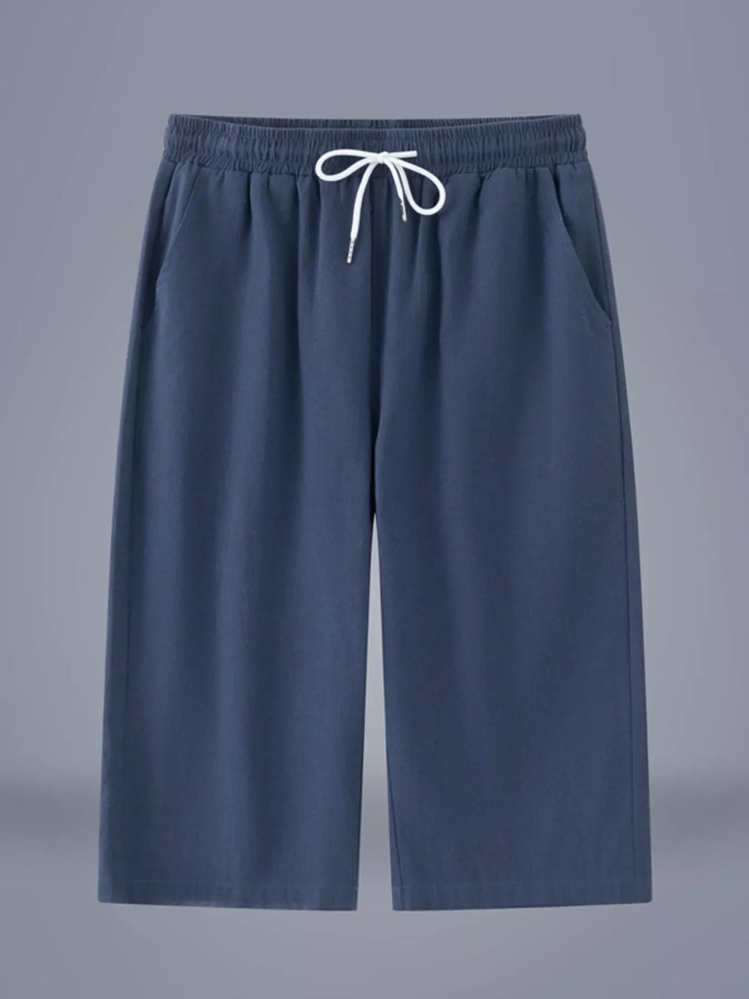 Men's Plus Size Casual Cropped Drawstring Pants