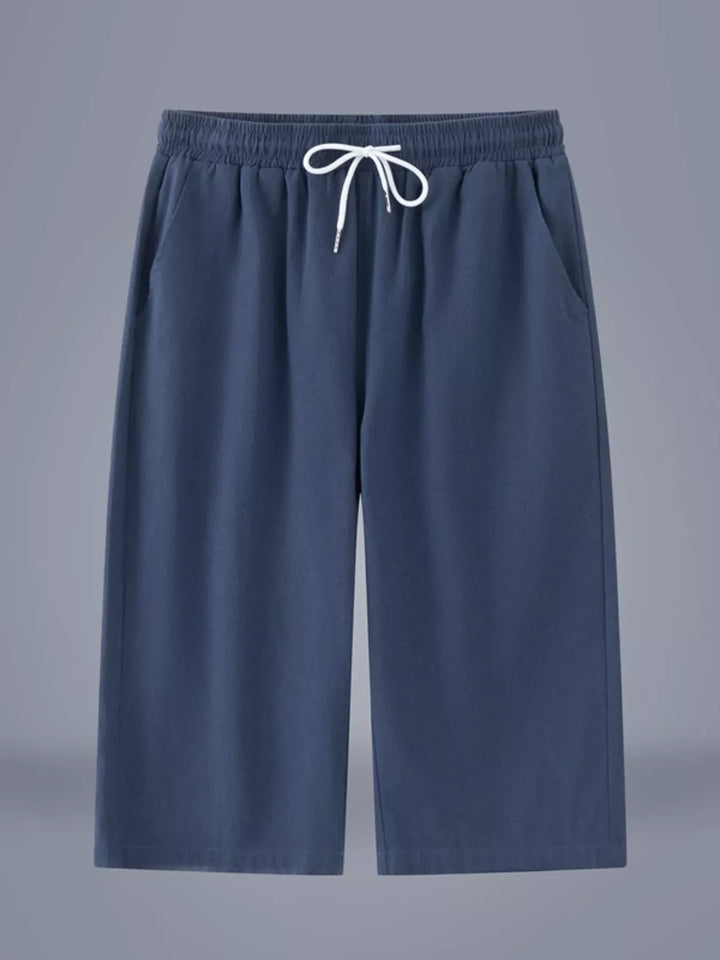 Men's Plus Size Casual Cropped Drawstring Pants