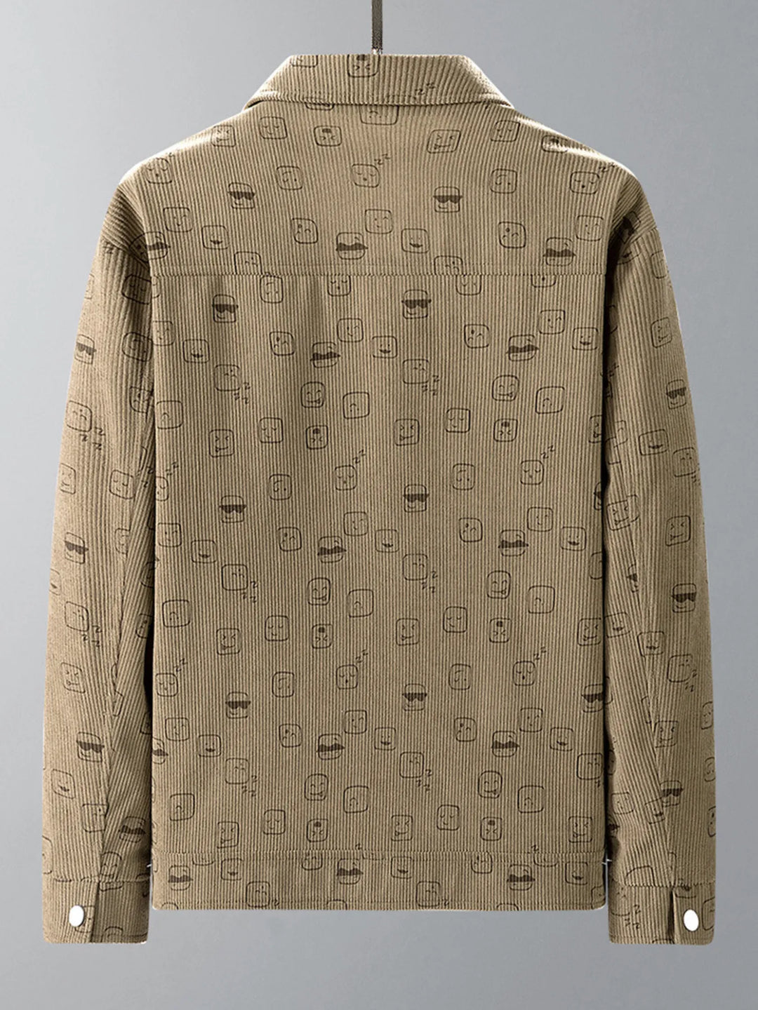 Men's Plus Size Snap Down Corduroy Printed Casual Jacket