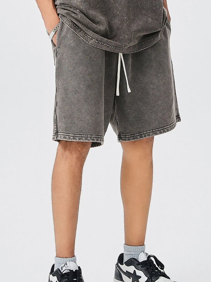 Men's Drawstring Washed Shorts