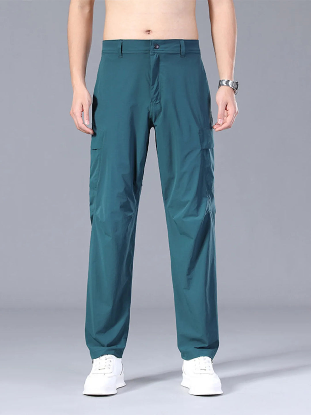 Men's Plus Size Pocketed Loose Fit Pants