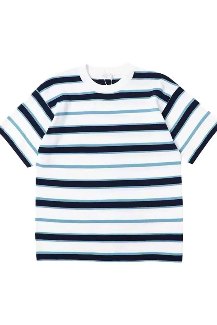 Men's Plus Size Casual Striped Short Sleeve T-Shirt