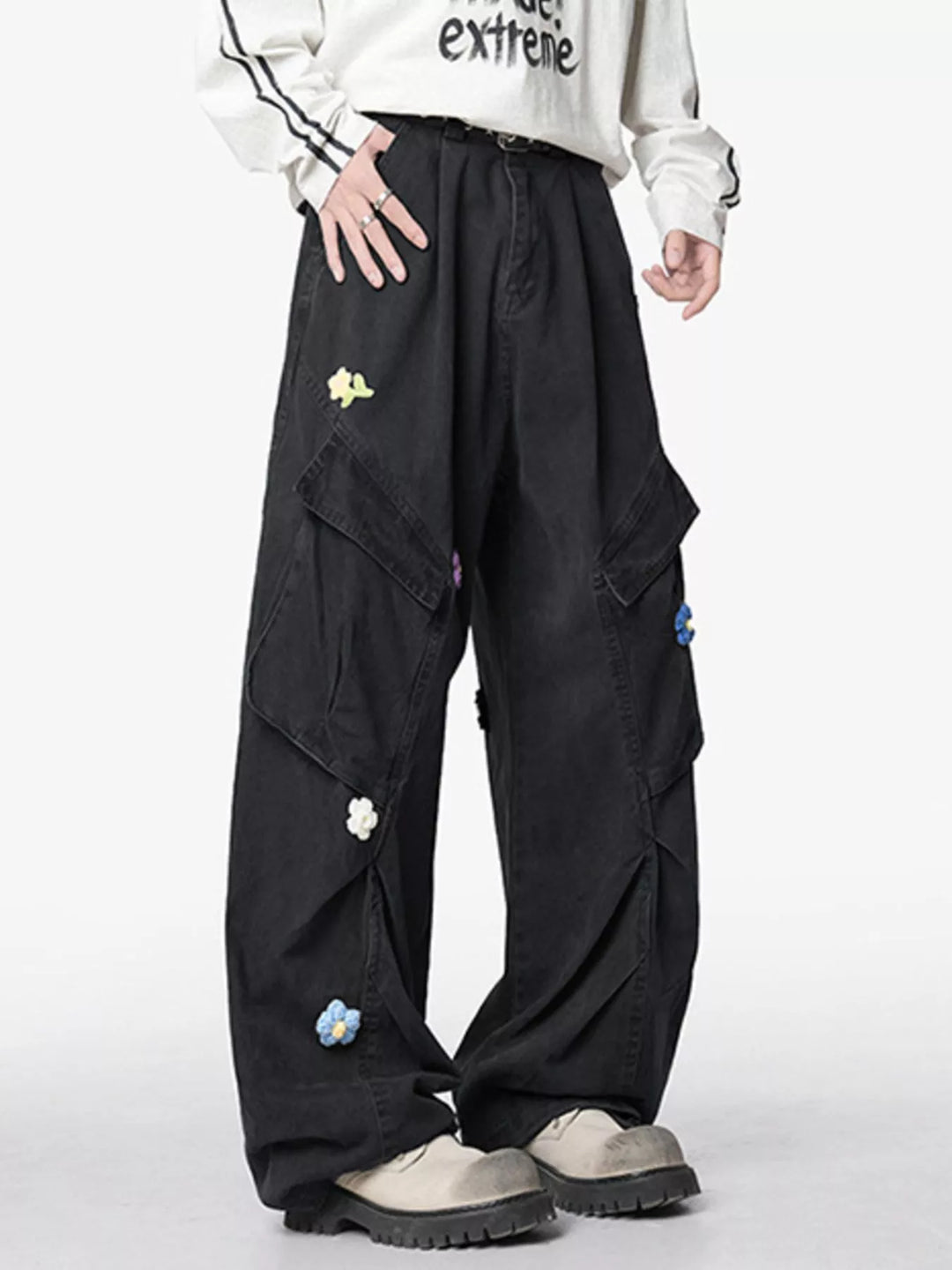 Men's Flower Wide Leg Pants