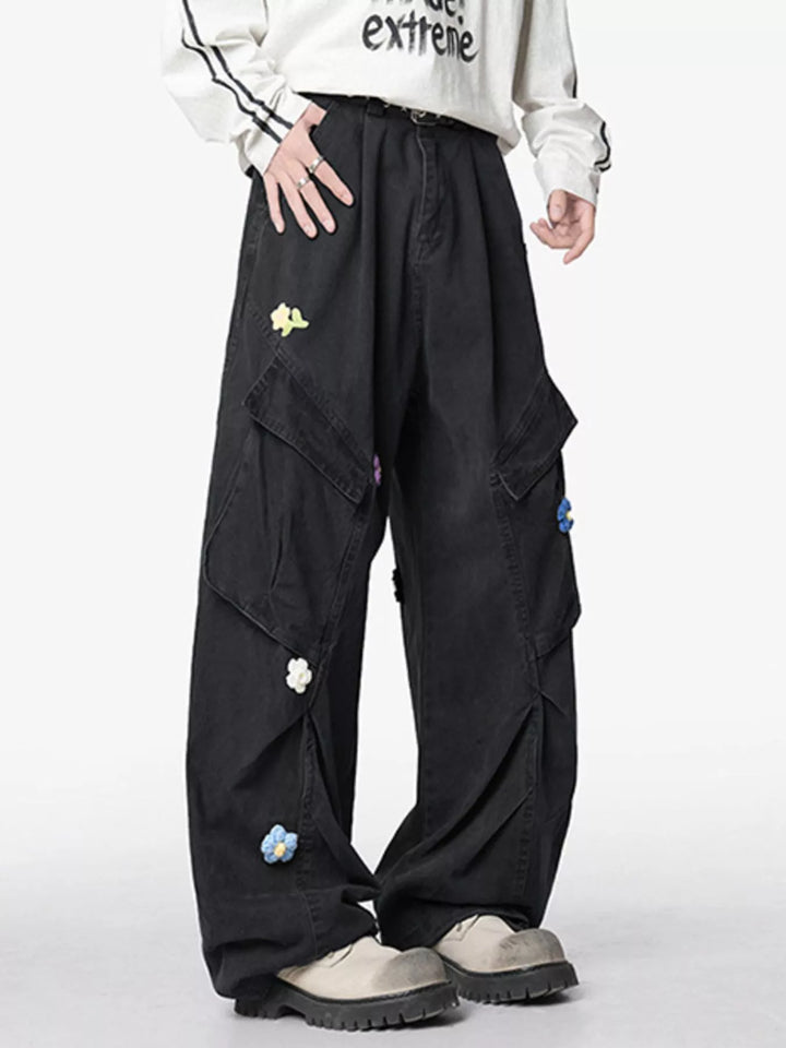 Men's Flower Wide Leg Pants