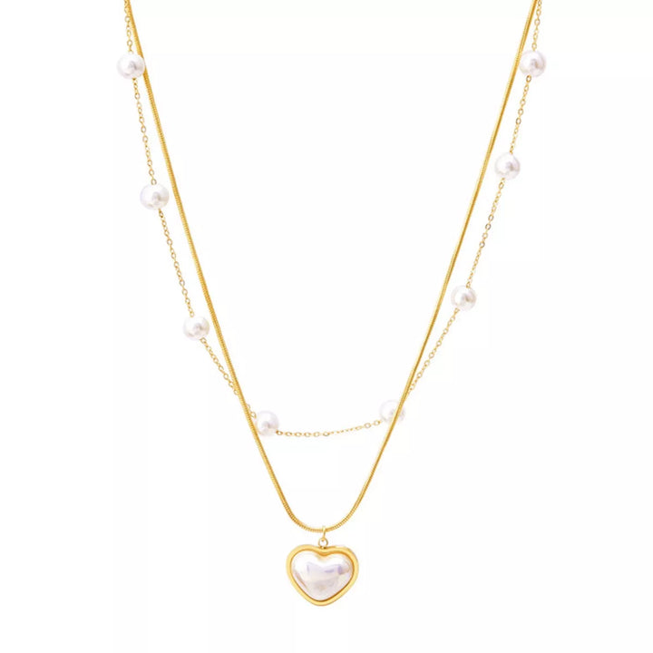 18K Gold-Plated Double Layered Heart Necklace