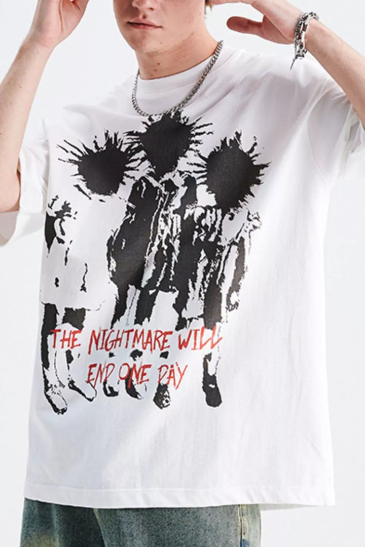 Men's Graphic Round Neck Oversized T-Shirt