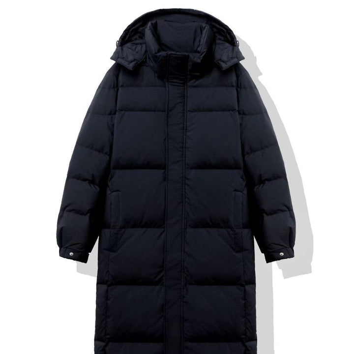 Mid-length Couple Men's And Women's Winter Down Hooded Jacket