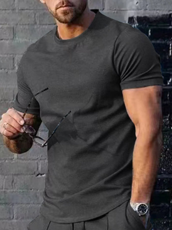 Men's Plus Size Solid Color Casual T-Shirt