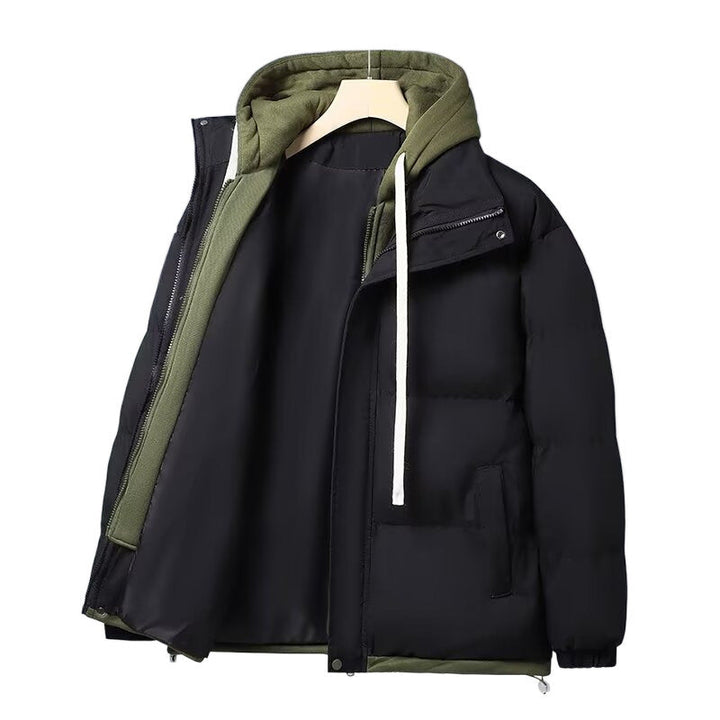Couples Student Fake Two-Piece Puffer Jacket Cotton Coat
