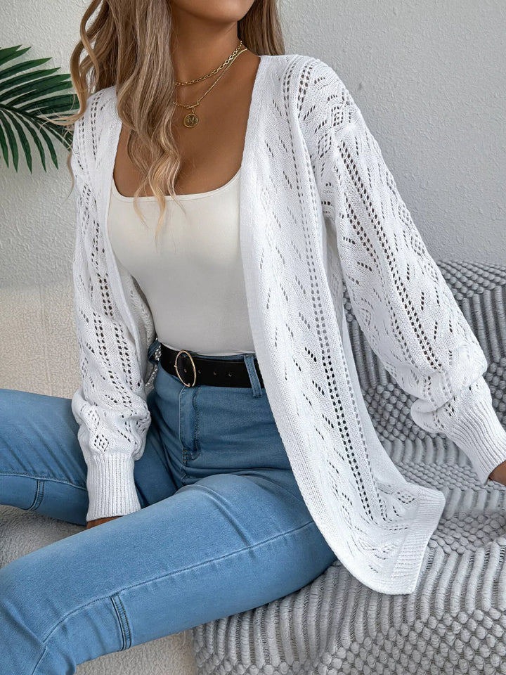 Openwork Open Front Cardigan