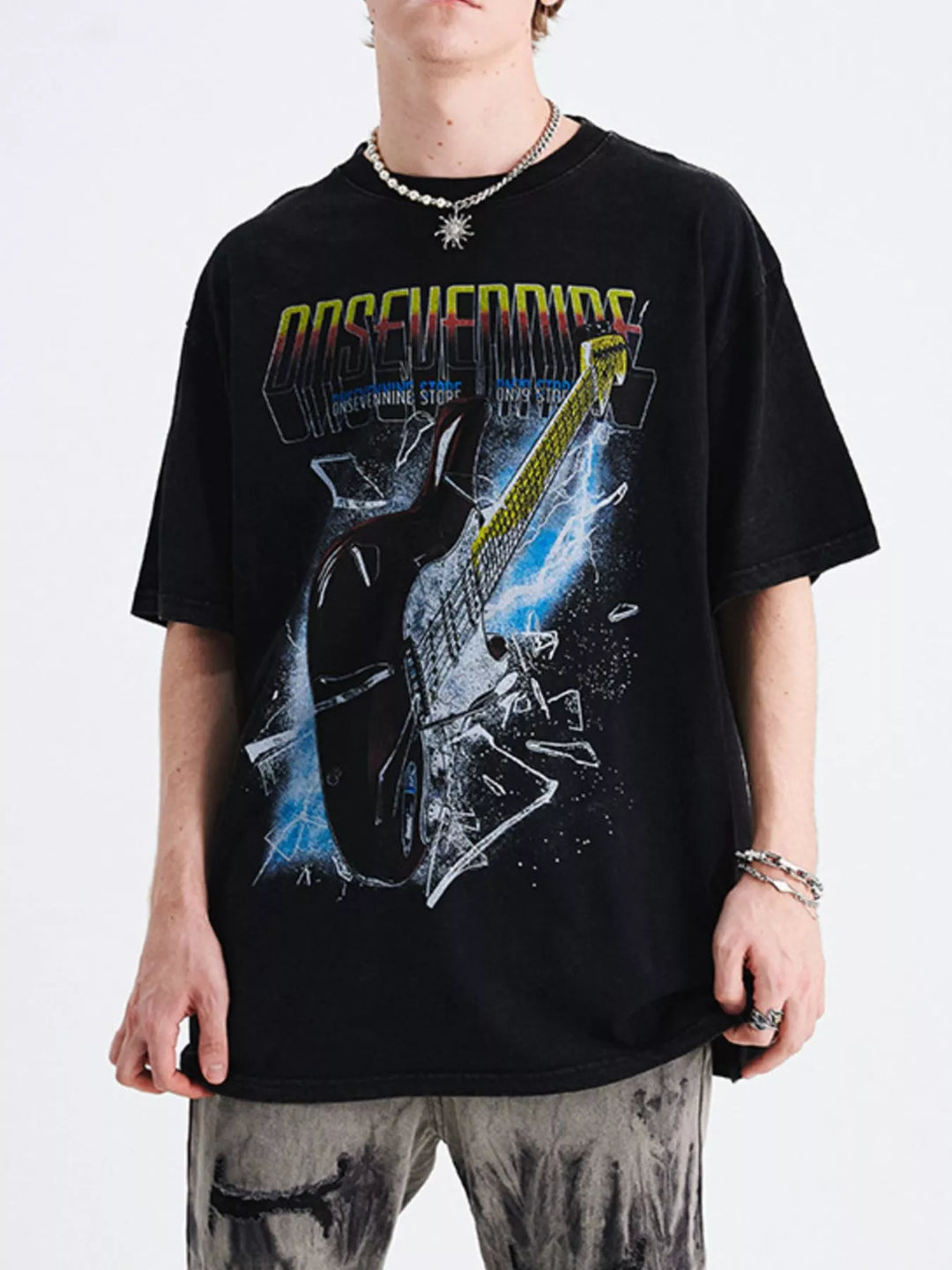 Men's Graphic Round Neck Short Sleeve T-Shirt