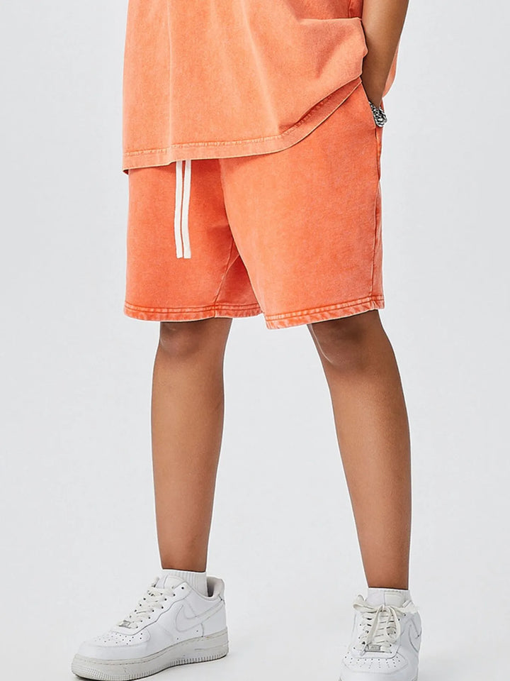Men's Drawstring Washed Shorts