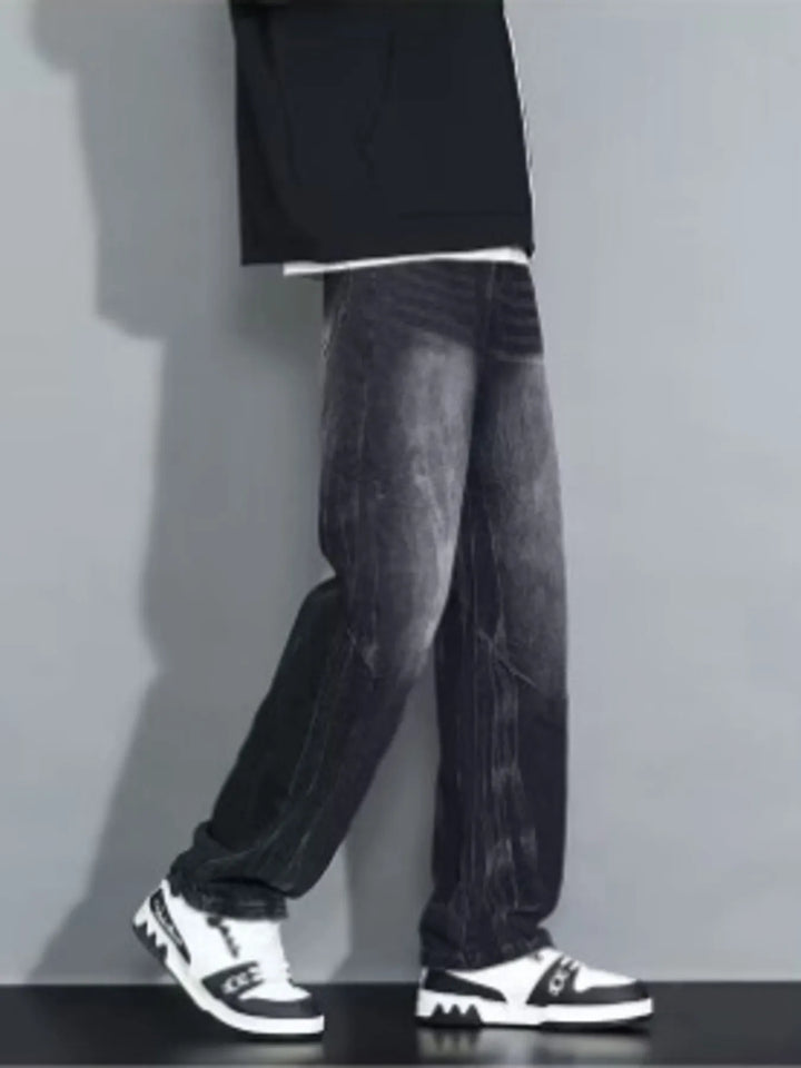 Men's Full Size Wash Loose Fit Jeans Plus Size