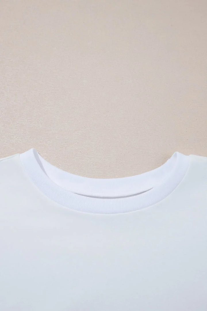 Loose Half Sleeve Hi Low Hem T Shirt