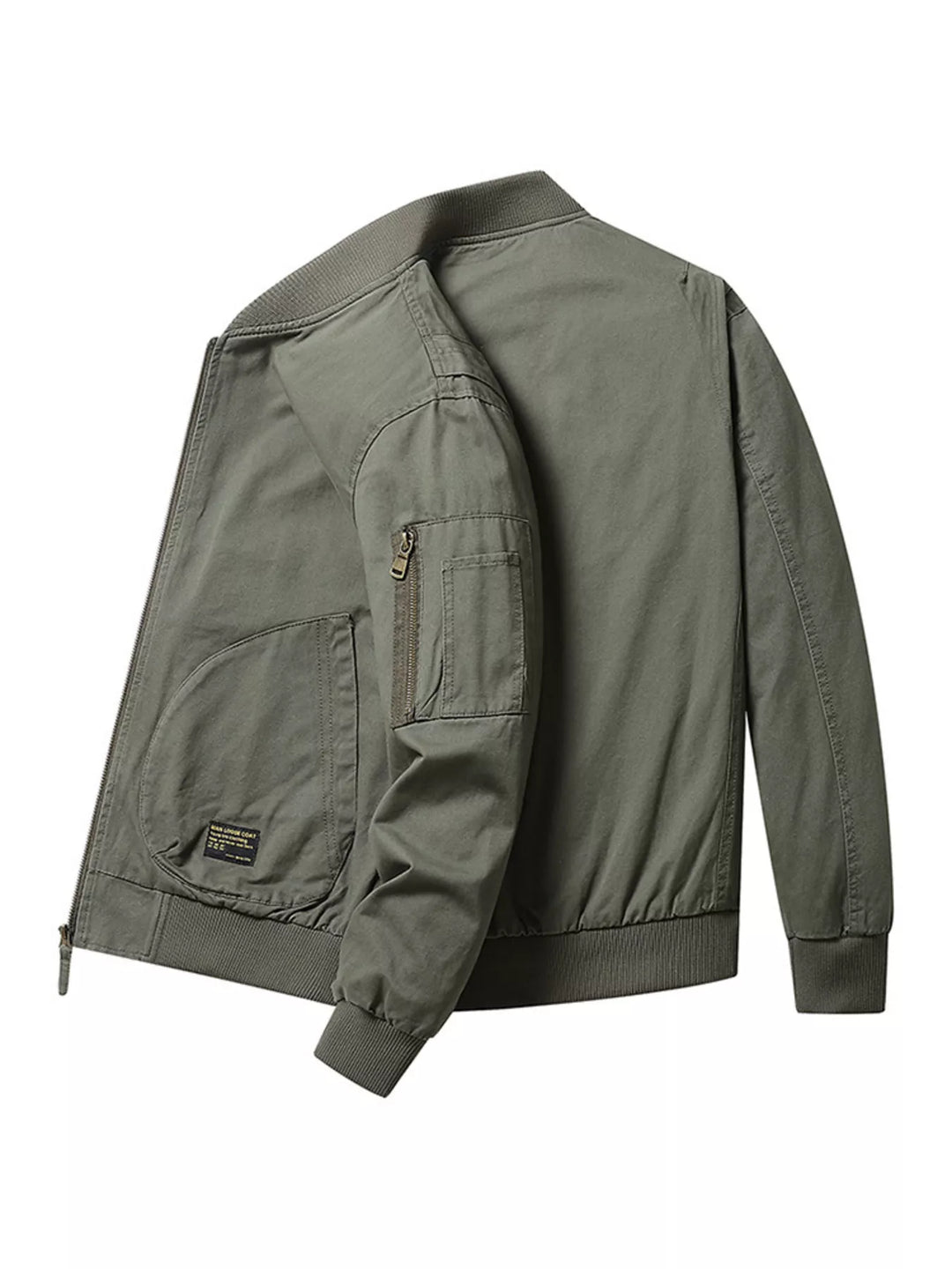 Men's Plus Size Zip Up Long Sleeve Jacket