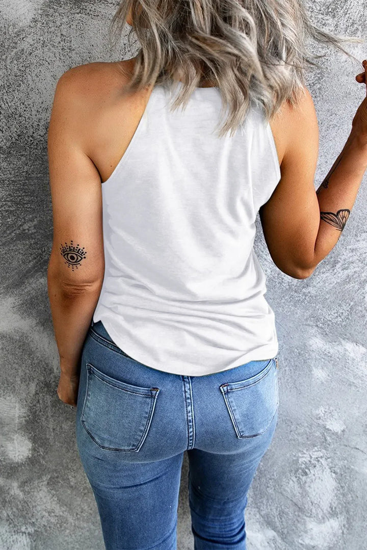 Bow Graphic Grecian Neck Tank
