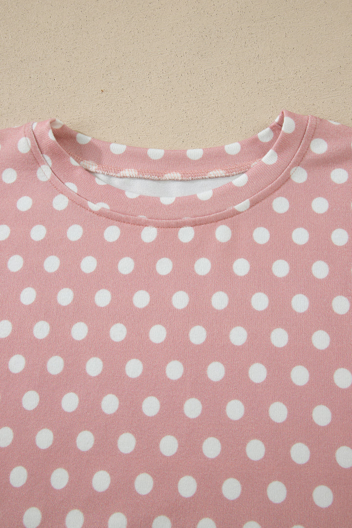 Pink Polka Dot Print Short Set